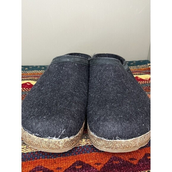 Haflinger Wool Slip On Clogs Mules Dark Gray Wool Mens 50 - Picture 2 of 7